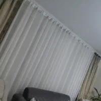 پرده سفید شاین دار نو