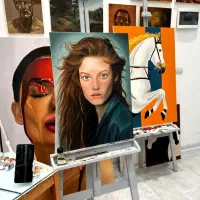 هنرمند سفارش چهره و تابلوهای رنگ روغن و تابلو ماه|تابلو، نقاشی، عکس|اهواز, رسالت|دیوار