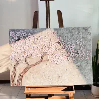 تابلو دکوراتیو برجسته با طرح شکوفه گیلاس|تابلو، نقاشی، عکس|فردیس, خیام غربی|دیوار