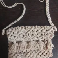 کیف  مکرومه‌بافی دست‌ساز ، تمیز و سالم