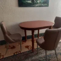 میز ناهار خوری ۴پایه چوبی ۴نفره