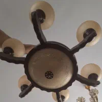 لوستر ۶ شاخه چوبی در حد نو