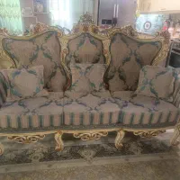 مبل استیل۹نفره تمیزوسالم چوب صددرصدراش پارچه تبریز