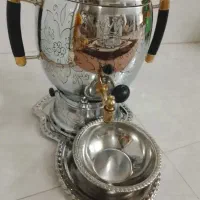 سماور وقوری وکاسه وسینی نو وسالم وبسیار تمیز