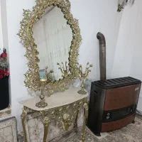 آینه شمعدانی برنجی سالم ودرحد نو مناسب جهیزیه