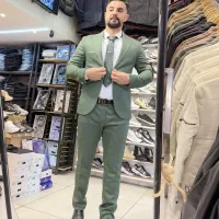 کت شلوار کاردین سبز کله غاز «بهنام پلیس»