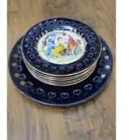 کیک خوری سورمه ای دور قلبی طلاکوب دنسی