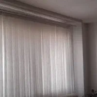 پرده پذیرایی به همراه والان ابی رنگ با ارتفاع ۲.۶۰|پرده، رانر، رومیزی|رشت, باهنر|دیوار