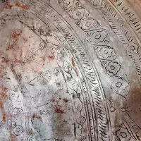 عتیقه مجمعه مسی بزرگ. قلمکاری|کلکسیون اشیاء عتیقه|قم, باجک یک|دیوار