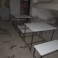 دوعدد میز و چهارتا نیمکت دو نفره و یک میز بزرگ نو|صندلی و نیمکت|تالش, هشتپر|دیوار