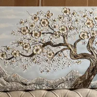 تابلو نقاشی دکوراتیو تماما کار دست و ترکیبی