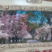 یه تابلو فرش و یک ساعت و مقداری ظروف آشپزخانه|تابلو فرش|فومن, |دیوار