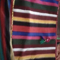 مفرش دستبافت وکرسی قدیمی تمام دست دوز بارنگ گیاهی