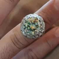 انگشتر نقره الماس موزانایت درجه۱