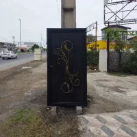 درب حیاط تک لنگه با طرح فرفورژه
