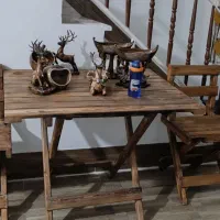 میز چوبی درجه یک4نفره با دوتا صندلی