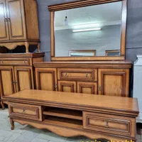 ست آینه کنسول / میز تلویزیون /جاکفشی سفید چوبی|بوفه، ویترین، کنسول|مشهد, طلاب|دیوار