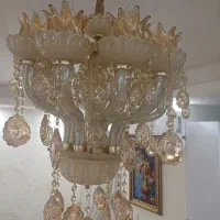 لوستر۱۰ شاخه تمام کریستال شامپاینی