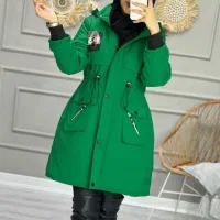 پالتو شیک سبز داخل خزدار سبک|لباس|کاشمر, |دیوار