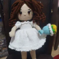 عروسک دستبافت قابل شستشو خوشگل. تقریبا ۳۸ سانت
