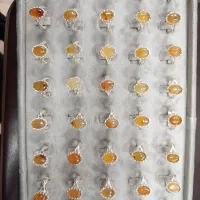 انگشتر عقیق زرد نارنجی رکاب برنزی