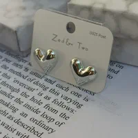 گوشواره قلب نقره ای