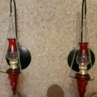 چراغ نفتی گردسوز برنجی|کلکسیون اشیاء عتیقه|مشهد, کوه سنگی|دیوار