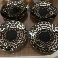 ست چای و قهوه خوری طلایی مشکی پذیرایی لوکس|ظروف سرو و پذیرایی|تهران, شهرک چیتگر|دیوار