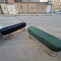 پاف مبل انتظار سالن آرایشگاهی چرم پارچه )رضا)