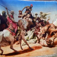 نابلو فرش شکار شیر