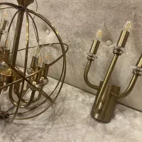 لوستر ۵ شاخه مدرن با ۲ عدد دیوارکوب ۳ شاخه در حد|لوستر و چراغ آویز|مشهد, فارغ التحصیلان|دیوار