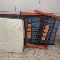 تخت خواب تک نفره فلزی چوبی