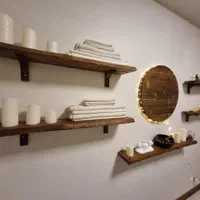 شلف دیواری و قفسه چوبی مدرن و روستیک