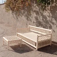 تخت نشیمن گره چینی تمام چوب روس درجه یک|مبلمان خانگی و میز عسلی|شیراز, دشت چنار|دیوار