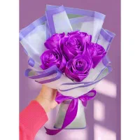 دسته گل و باکس گل های روبانی