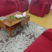 مبلمان ۹نفره وناهارخوری۴ نفره قرمز زرشکی +جلومبل|مبلمان خانگی و میز عسلی|رشت, باهنر|دیوار