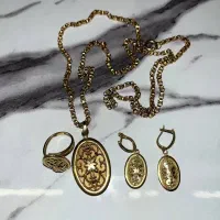 نیم ست طلا گردنبند یزدی فی 100 بالا