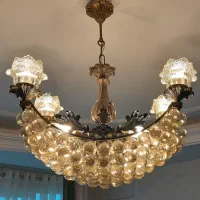 لوستر بزرگ کلاسیک تمام برنز