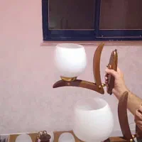 فروش لوستر چوبی ۵ شعله و دیوارکوب|لوستر و چراغ آویز|رشت, پارک شهر|دیوار