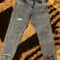 شلوار مام فیت زاپ دار