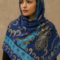 شال مجلسی کارشده نگین دار (تخفیف ۵۰٪)