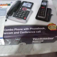 تلفن بیسیم  با تلفن مادر رو میزی در حد نو با کارتن