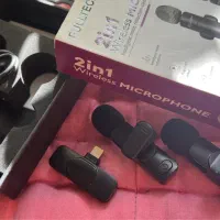 میکروفون وایرلس آیفون ۲ در ۱ سالم و تمیز