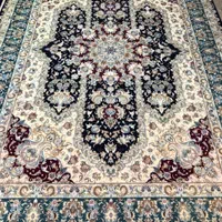 (فرش فرزین)جفت۹متر نقشه خیابانی،رج۶۰درحدنو، ابریشم|فرش|تبریز, |دیوار