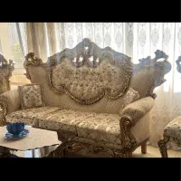 مبلمان سلطنتی استیل چوب راش منبت زیبا ورق طلا|مبلمان خانگی و میز عسلی|تهران, چیتگر شمالی|دیوار