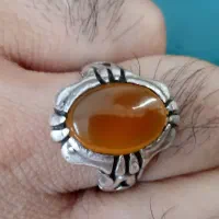 انگشتر عقیق یمنی پرتقالی