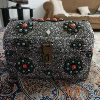 جعبه جواهر نقره کوب