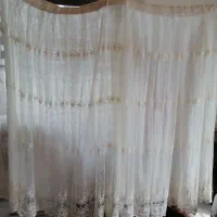 2 عدد پرده تور سفید|پرده، رانر، رومیزی|نوشهر, |دیوار