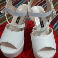 کفش صندل مجلسی سفید لژ دار