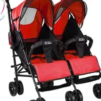 کالسکه دوقلو قرمز رنگ